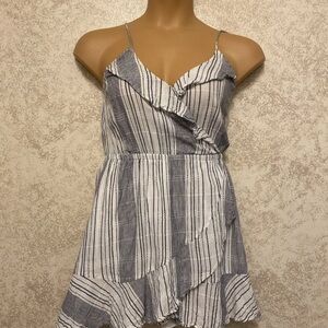 Express Blue and White Striped Sun Dress